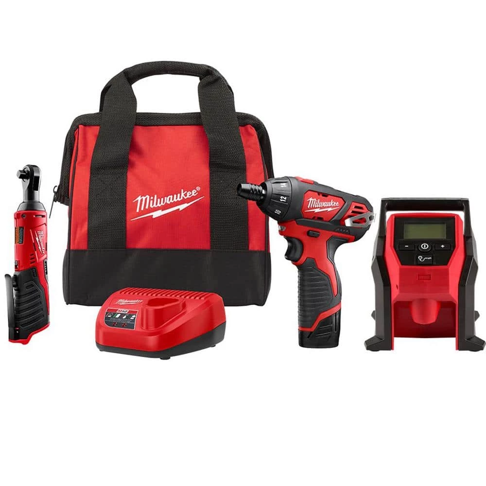 Coupon 🎉 Milwaukee M12 12V Lithium-Ion Cordless 3/8 in. Ratchet and Screwdriver Combo Kit with M12 Compact Inflator 😀 3 Coupon 🎉 Milwaukee M12 12V Lithium-Ion Cordless 3/8 in. Ratchet and Screwdriver Combo Kit with M12 Compact Inflator 😀