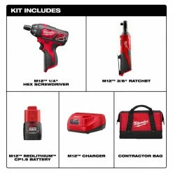 Outlet ⌛ Milwaukee M12 12V Lithium-Ion Cordless 3/8 in. Ratchet/Screwdriver Kit with 3/8 in. Drive SAE/Metric Impact Socket Set (43-Piece) ❤️ -Deals Power Tools Store milwaukee power tool combo kits 2401 21r 49 66 7009 e1 1000