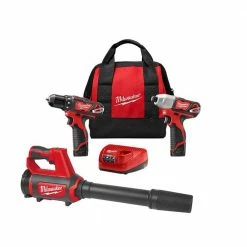 Discount 🥰 Milwaukee M12 12V Lithium-Ion Cordless Drill Driver/Impact Driver Combo Kit with Compact Spot Blower 🎁