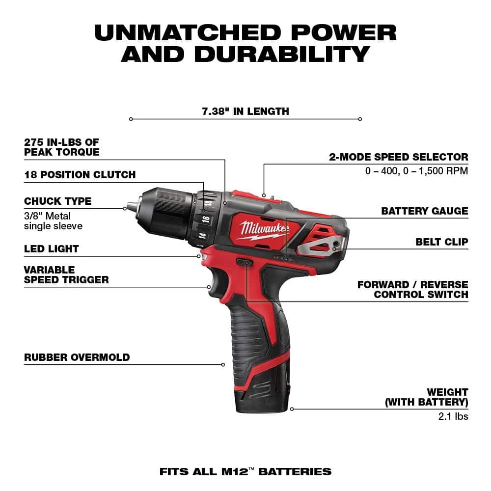 Best reviews of 💯 Milwaukee M12 12V Lithium-Ion Cordless Drill Driver/Impact Driver Combo Kit (2-Tool) with 700 Lumens Flood Light 🌟 4 Best reviews of 💯 Milwaukee M12 12V Lithium-Ion Cordless Drill Driver/Impact Driver Combo Kit (2-Tool) with 700 Lumens Flood Light 🌟 - Image 2