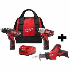 Promo 🔔 Milwaukee M12 12V Lithium-Ion Cordless Drill Driver/Impact Driver Combo Kit (2-Tool) with M12 HACKZALL Reciprocating Saw 🎁