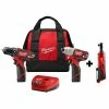 Best Sale ✨ Milwaukee M12 12V Lithium-Ion Cordless Drill Driver/Impact Driver/ Ratchet Combo Kit (3-Tool) 🔥 -Deals Power Tools Store milwaukee power tool combo kits 2494 22 2457 20 64 1000