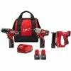 Best deal 🎁 Milwaukee M12 12V Lithium-Ion Cordless Drill Driver/Impact Driver Combo Kit with Pin Nailer and Two 1.5 Ah Battery Packs 👍