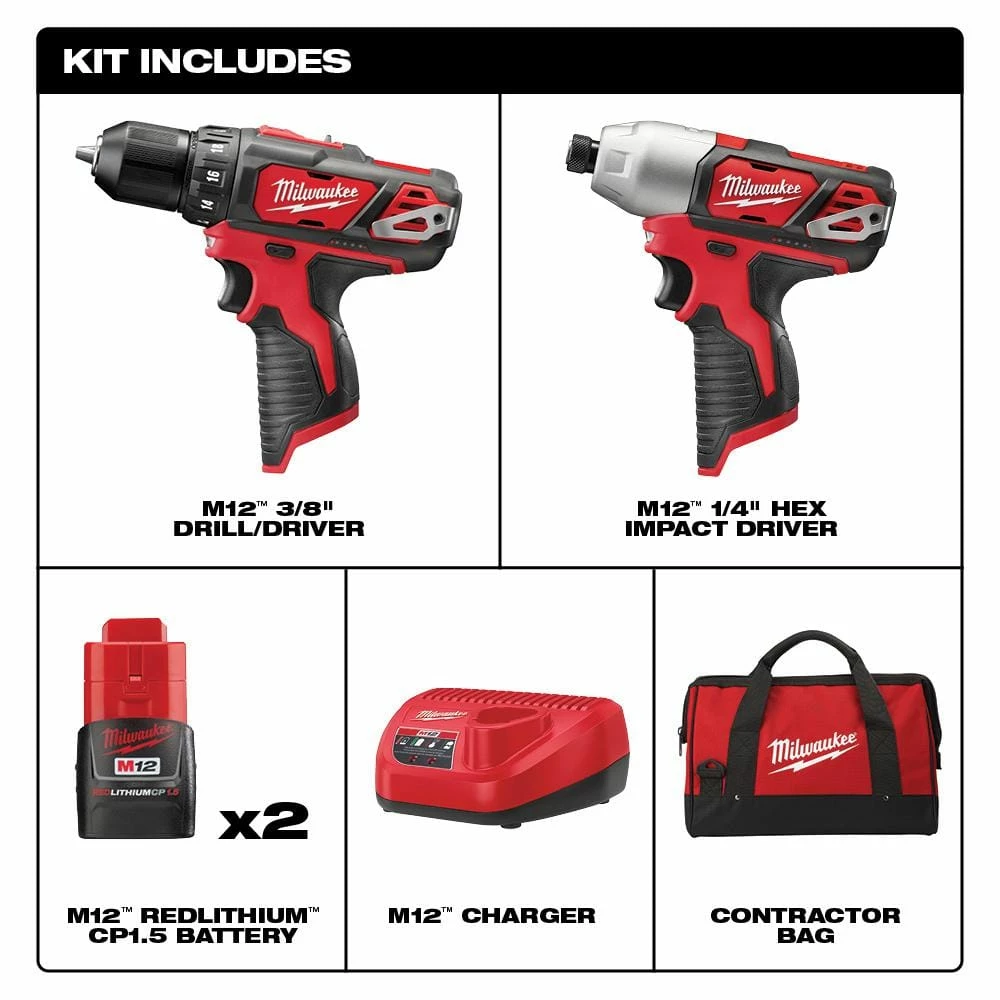 Coupon 🎁 Milwaukee M12 12V Lithium-Ion Cordless Drill Driver/Impact Driver Combo Kit (2-Tool) with SHOCKWAVEDriver Bit Set (50-Piece) ✔️ 4 Coupon 🎁 Milwaukee M12 12V Lithium-Ion Cordless Drill Driver/Impact Driver Combo Kit (2-Tool) with SHOCKWAVEDriver Bit Set (50-Piece) ✔️ - Image 2