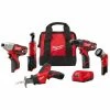 Hot Sale 🔔 Milwaukee M12 12V Lithium-Ion Cordless Combo Kit (5-Tool) with Two 1.5 Ah Batteries, Charger and Tool Bag ✨ -Deals Power Tools Store milwaukee power tool combo kits 2498 25h 64 1000