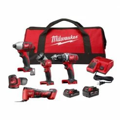 Brand new 👍 Milwaukee M18 18V Lithium-Ion Cordless Combo Tool Kit (5-Tool) with 3.0 Ah and 1.5 Ah Batteries, Charger and Tool Bag 🥰