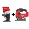 Best Sale 🛒 Milwaukee M18 FUEL 18V Lithium-Ion Brushless Cordless Compact Router and Jig Saw 2-Tool Set (Tool-Only) 🛒 -Deals Power Tools Store milwaukee power tool combo kits 2723 20 2737 20 64 1000