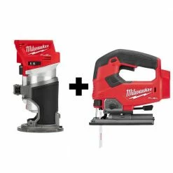 Best Sale 🛒 Milwaukee M18 FUEL 18V Lithium-Ion Brushless Cordless Compact Router and Jig Saw 2-Tool Set (Tool-Only) 🛒