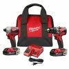 Top 10 👍 Milwaukee M18 18V Lithium-Ion Brushless Cordless Compact Drill/Impact Combo Kit (2-Tool) W/ (2) 2.0Ah Batteries, Charger & Bag 🤩 -Deals Power Tools Store milwaukee power tool combo kits 2892 22ct 64 1000