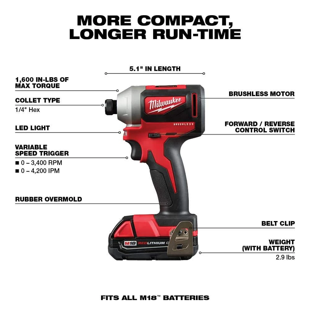 Hot Sale 🥰 Milwaukee M18 18V Lithium-Ion Brushless Cordless 🔨 Hammer Drill and Impact Combo Kit (2-Tool) w/ M18 Oscillating Multi-Tool 😀 5 Hot Sale 🥰 Milwaukee M18 18V Lithium-Ion Brushless Cordless 🔨 Hammer Drill and Impact Combo Kit (2-Tool) w/ M18 Oscillating Multi-Tool 😀 - Image 3