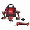 Hot Sale 🥰 Milwaukee M18 18V Lithium-Ion Brushless Cordless 🔨 Hammer Drill and Impact Combo Kit (2-Tool) w/ M18 Oscillating Multi-Tool 😀 -Deals Power Tools Store milwaukee power tool combo kits 2893 22cx 2626 20 64 1000