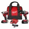 Brand new ⌛ Milwaukee M18 18V Lithium-Ion Brushless Cordless 🔨 Hammer Drill/Impact Combo Kit (2-Tool) with 2 Batteries, Charger and Bag 🛒 -Deals Power Tools Store milwaukee power tool combo kits 2893 22cx 64 1000