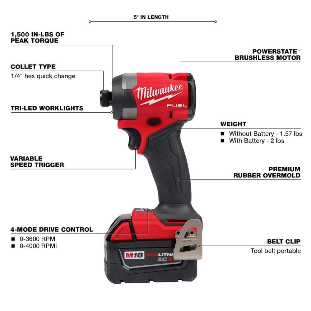 Cheap ๐ฅ Milwaukee M18 FUEL 18-V Lithium-Ion Brushless Cordless ๐จ Hammer Drill and Impact Driver Combo Kit (2-Tool) with Router โ 7 Cheap ๐ฅ Milwaukee M18 FUEL 18-V Lithium-Ion Brushless Cordless ๐จ Hammer Drill and Impact Driver Combo Kit (2-Tool) with Router โ - Image 5