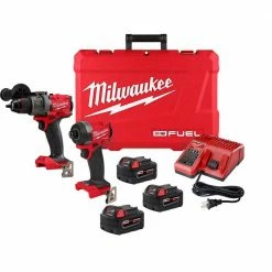 Wholesale 🎉 Milwaukee M18 FUEL 18- V Lithium-Ion Brushless Cordless 🔨 Hammer Drill and Impact Driver Combo Kit (2-Tool) with (3) 5.0Ah Batteries 🎉