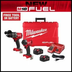 Discount 💯 Milwaukee M18 FUEL 18V Lithium-Ion Brushless Cordless 🔨 Hammer Drill and Impact Driver Combo Kit (2-Tool) with 2 Batteries 🔥