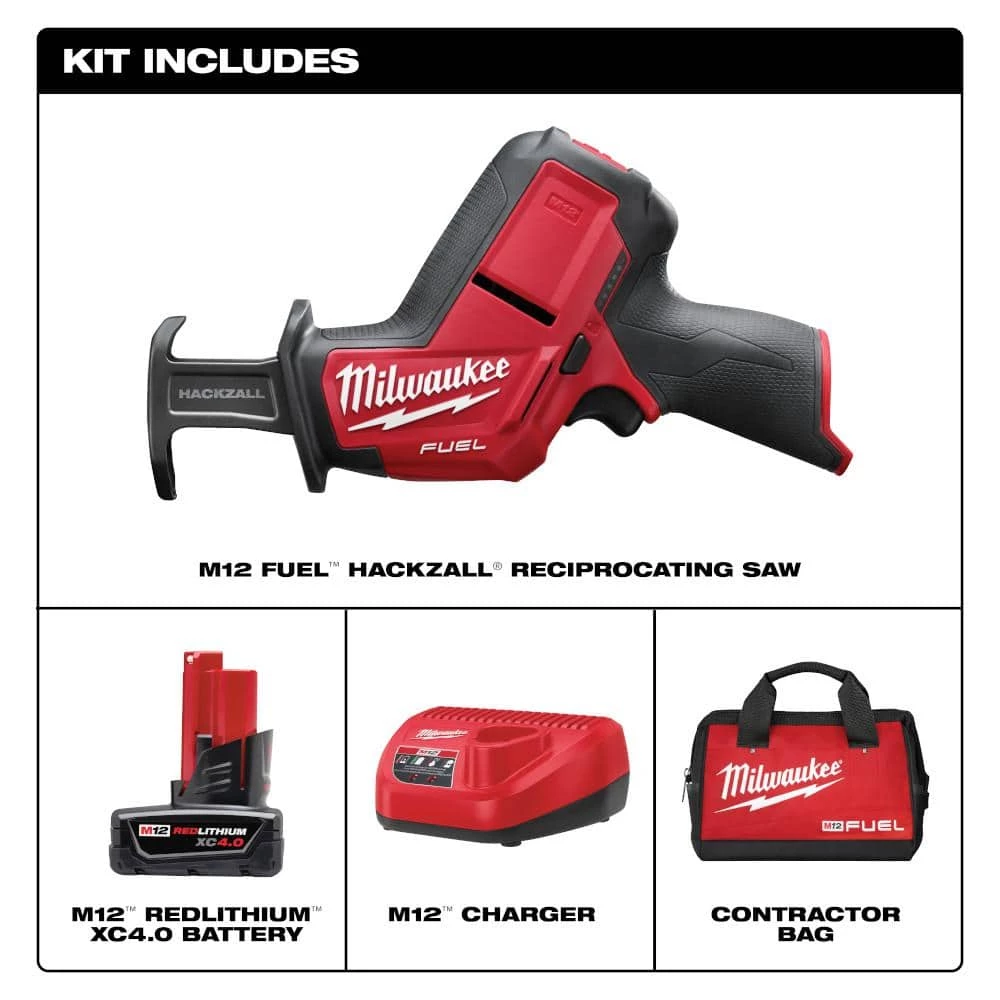 Brand new ๐ Milwaukee M12 FUEL 12V Lithium-Ion Brushless Cordless HACKZALL Reciprocating Saw Kit w/ One 4.0Ah Batteries Charger & Tool Bag ๐ 4 Brand new ๐ Milwaukee M12 FUEL 12V Lithium-Ion Brushless Cordless HACKZALL Reciprocating Saw Kit w/ One 4.0Ah Batteries Charger & Tool Bag ๐ - Image 2