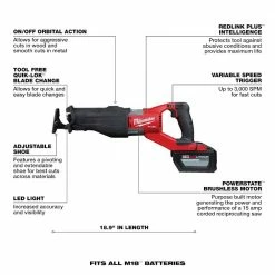 Flash Sale 🧨 Milwaukee M18 FUEL 18V Lithium-Ion Brushless Cordless SUPER SAWZALL Orbital Reciprocating Saw Kit w/(1) 12.0 Ah Battery 💯 -Deals Power Tools Store milwaukee reciprocating saws 2722 21hd a0 1000
