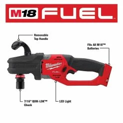Outlet ⌛ Milwaukee M18 FUEL 18V Lithium-Ion Brushless Cordless Hole Hawg 7/16 in. Right Angle Drill W/Quick-Lok with M18 FUEL Hackzall 😉 -Deals Power Tools Store milwaukee right angle drills 2808 20 2719 20 d4 1000