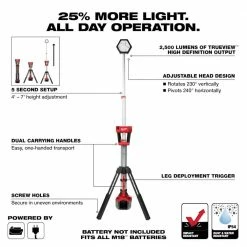 Hot Sale 🧨 Milwaukee M18 18-Volt Lithium-Ion Cordless Tower Light w/3/8 in. Impact 🔧 Wrench w/Two 6Ah HO Batteries ⌛ -Deals Power Tools Store milwaukee specialty power tools 2131 20 2854 20 48 11 1862 a0 1000