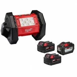 Wholesale 👏 Milwaukee M18 18-Volt 1500 Lumens Lithium-Ion Cordless Rover LED Mounting Flood Light w/(2) 5.0ah/(1) 12.0ah and Charger 🤩