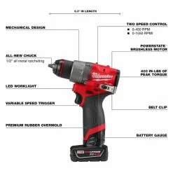 New 🔥 Milwaukee M12 FUEL 12V Lithium-Ion Brushless Cordless 🔨 Hammer Drill and Impact Driver Combo Kit w/2 Batteries and Bag (2-Tool) 🔔 -Deals Power Tools Store power tool combo kits 3497 22 1d 1000