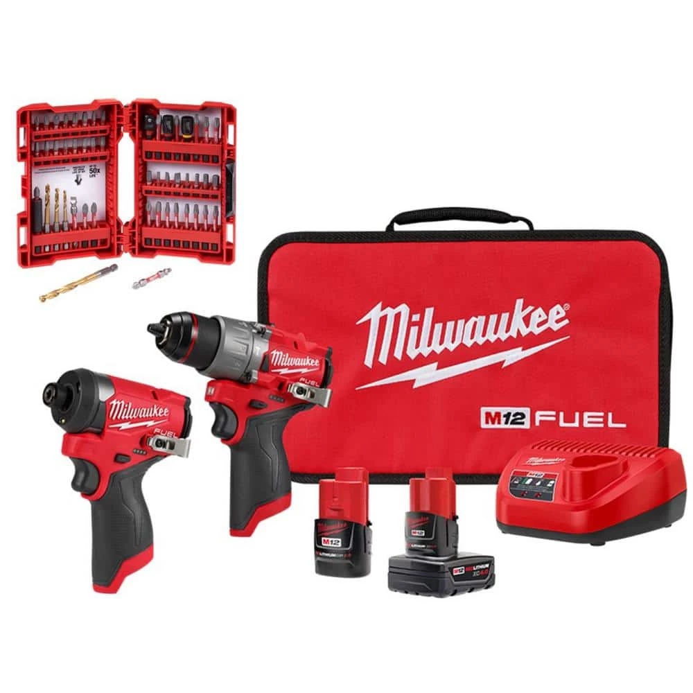 Cheapest ๐ฏ Milwaukee M12 FUEL 12-Volt Cordless ๐จ Hammer Drill & Impact Driver Combo Kit with Impact Duty Driver Alloy Steel Bit Set (50-Piece) ๐ 3 Cheapest ๐ฏ Milwaukee M12 FUEL 12-Volt Cordless ๐จ Hammer Drill & Impact Driver Combo Kit with Impact Duty Driver Alloy Steel Bit Set (50-Piece) ๐