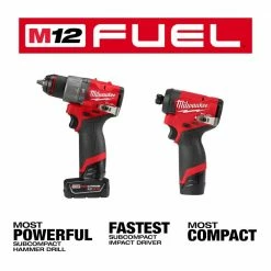 New 🔥 Milwaukee M12 FUEL 12V Lithium-Ion Brushless Cordless 🔨 Hammer Drill and Impact Driver Combo Kit w/2 Batteries and Bag (2-Tool) 🔔 -Deals Power Tools Store power tool combo kits 3497 22 77 1000