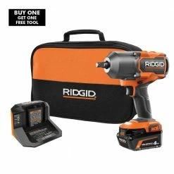Budget 😍 RIDGID 18V Brushless Cordless 4-Mode 1/2 in. High-Torque Impact 🔧 Wrench Kit with 4.0 Ah Battery and Charger 👏