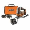 Promo ⌛ RIDGID 18V OCTANE Brushless Cordless Jig Saw with Jig Saw Blade, Vacuum Attachment, (2) 4.0 Ah Batteries, Charger, and Bag 🤩 -Deals Power Tools Store ridgid jigsaws r8832b ac93044sbn 64 1000