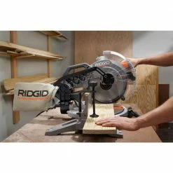 Discount ⭐ RIDGID 15 Amp Corded 12 in. Dual Bevel Miter Saw with LED Cutline Indicator 🎉 -Deals Power Tools Store ridgid miter saws r4123 77 1000