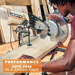 Buy ⭐ RIDGID 15 Amp Corded 12 in. Dual Bevel Sliding Miter Saw with 70 Deg. Miter Capacity and LED Cut Line Indicator 😉 -Deals Power Tools Store ridgid miter saws r4222 1d 1000