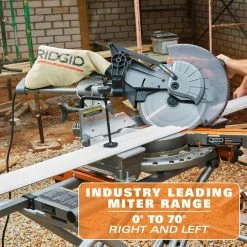 Buy ⭐ RIDGID 15 Amp Corded 12 in. Dual Bevel Sliding Miter Saw with 70 Deg. Miter Capacity and LED Cut Line Indicator 😉 -Deals Power Tools Store ridgid miter saws r4222 66 1000