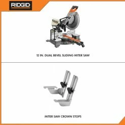 Budget 😉 RIDGID 15 Amp 12 in. Corded Dual Bevel Sliding Miter Saw with 70 Deg. Miter Capacity with Professional Compact Miter Saw Stand ✨ -Deals Power Tools Store ridgid miter saws r4222 ac9960 40 1000