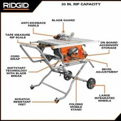Promo ❤️ RIDGID 15 Amp 10 in. Portable Pro Jobsite Table Saw with Stand 😍 -Deals Power Tools Store ridgid portable table saws r4514 40 1000