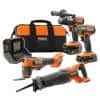 Best reviews of 🔥 RIDGID 18V Brushless Cordless 4-Tool Combo Kit with (1) 4.0 Ah and (1) 2.0 Ah MAX Output Batteries, 18V Charger, and Tool Bag 💯 -Deals Power Tools Store ridgid power tool combo kits r9225 64 1000