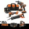 Best reviews of 🌟 RIDGID 18V Brushless Cordless 4-Tool Combo Kit w/ 4.0 Ah MAX Output Battery, 18V Brushless Jig Saw ⌛ -Deals Power Tools Store ridgid power tool combo kits r9225 ac840040 r8832b 64 1000