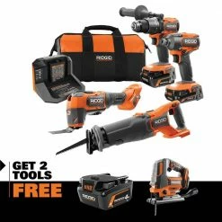 Best reviews of 🌟 RIDGID 18V Brushless Cordless 4-Tool Combo Kit w/ 4.0 Ah MAX Output Battery, 18V Brushless Jig Saw ⌛