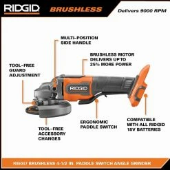 Best Pirce 😍 RIDGID 18V Brushless Cordless 4-Tool Combo Kit w/ 18V Brushless 4-1/2 in. Angle Grinder, 18V Brushless Jig Saw 👏 -Deals Power Tools Store ridgid power tool combo kits r9225 r86047b r8832b 40 1000