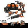 Best Pirce 😍 RIDGID 18V Brushless Cordless 4-Tool Combo Kit w/ 18V Brushless 4-1/2 in. Angle Grinder, 18V Brushless Jig Saw 👏 -Deals Power Tools Store ridgid power tool combo kits r9225 r86047b r8832b 64 1000