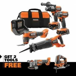Best Pirce 😍 RIDGID 18V Brushless Cordless 4-Tool Combo Kit w/ 18V Brushless 4-1/2 in. Angle Grinder, 18V Brushless Jig Saw 👏