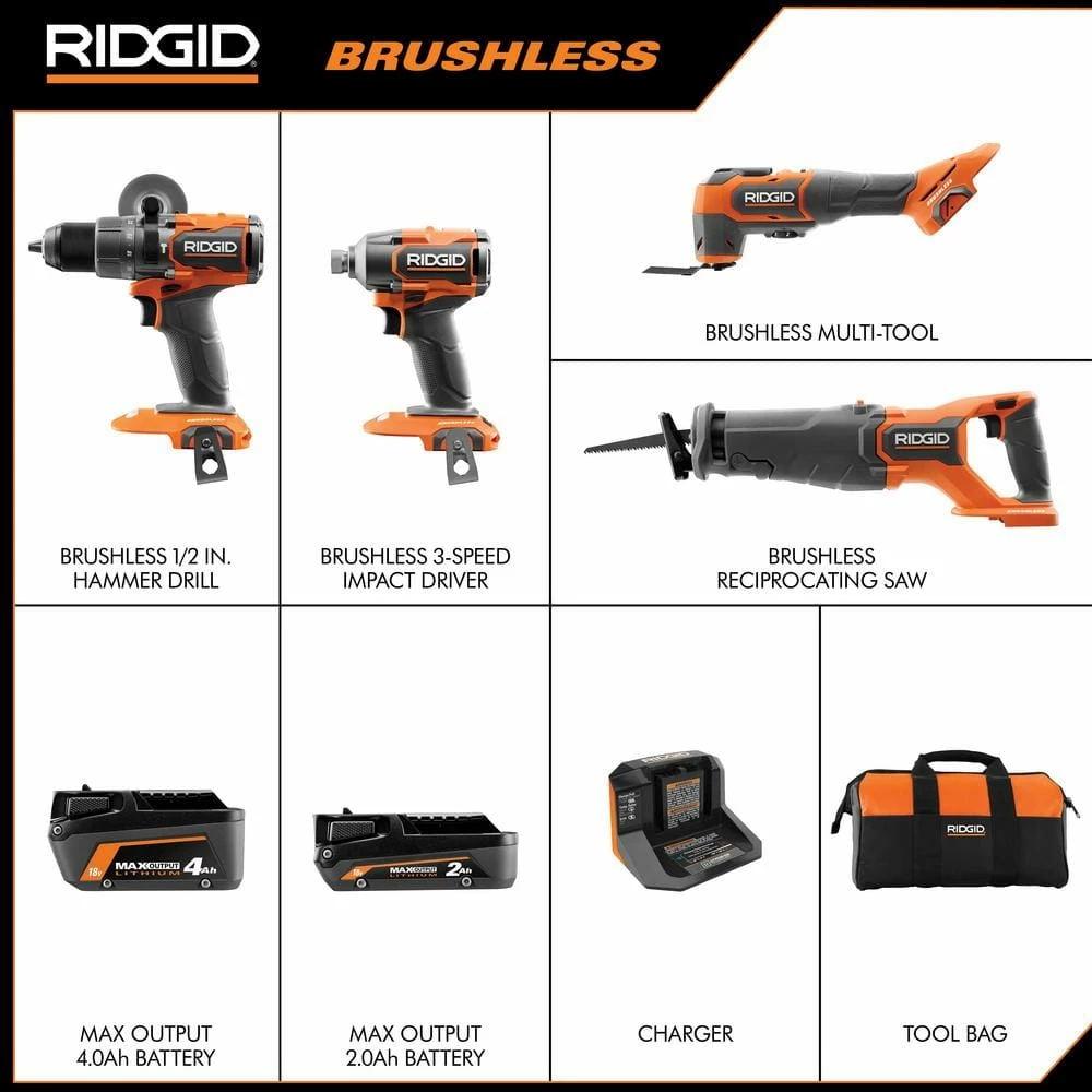 Top 10 🔥 RIDGID 18V Brushless Cordless 4-Tool Combo Kit w/ 18V Brushless 7-1/4 in. Circular Saw, 18V Brushless Jig Saw 😍 18 Top 10 🔥 RIDGID 18V Brushless Cordless 4-Tool Combo Kit w/ 18V Brushless 7-1/4 in. Circular Saw, 18V Brushless Jig Saw 😍 - Image 16