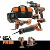 Cheapest ✨ RIDGID 18V Brushless Cordless 4-Tool Combo Kit w/ 18V Cordless LED Spotlight, 18V Brushless Jig Saw 🎁