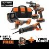 Best reviews of 🌟 RIDGID 18V Brushless Cordless 4-Tool Combo Kit with FREE Brushless Jig Saw and FREE Select Tool 🛒 -Deals Power Tools Store ridgid power tool combo kits r9225 r8832b 64 1000