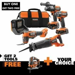 Best reviews of 🌟 RIDGID 18V Brushless Cordless 4-Tool Combo Kit with FREE Brushless Jig Saw and FREE Select Tool 🛒