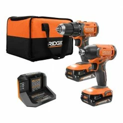 Budget ⌛ RIDGID 18V Cordless 2-Tool Combo Kit with 1/2 in. Drill/Driver, 1/4 in. Impact Driver, (2) 2.0 Ah Batteries, Charger, and Bag 🔔