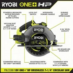Best Sale ❤️ RYOBI ONE+ HP 18V Brushless Cordless 7-1/4 in. Circular Saw (Tool Only) 🌟 -Deals Power Tools Store ryobi circular saws pblcs300b a0 1000