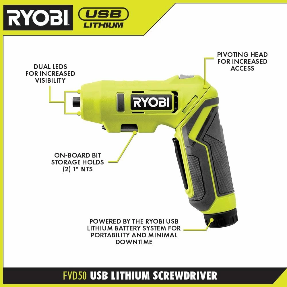 Cheap 👏 RYOBI USB Lithium Screwdriver Kit 🔥 5 Cheap 👏 RYOBI USB Lithium Screwdriver Kit 🔥 - Image 3
