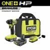 Flash Sale 🔥 RYOBI ONE+ HP 18V Brushless Cordless Compact 1/4 in. Impact Driver Kit with (2) 1.5 Ah Batteries, Charger and Bag ⭐ -Deals Power Tools Store ryobi impact drivers psbid01k 64 1000