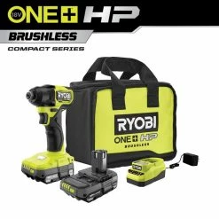 Flash Sale 🔥 RYOBI ONE+ HP 18V Brushless Cordless Compact 1/4 in. Impact Driver Kit with (2) 1.5 Ah Batteries, Charger and Bag ⭐