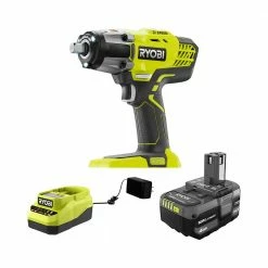 Brand new 🔥 RYOBI ONE+ 18V Cordless 3-Speed 1/2 in. Impact 🔧 Wrench Kit with (1) 4.0 Ah Battery and Charger 😉